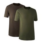 Deerhunter Herren T-Shirt 2er Pack grün + braun 