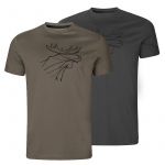 Härkila Graphic T-Shirt 2er Pack braun/dunkelgrau 
